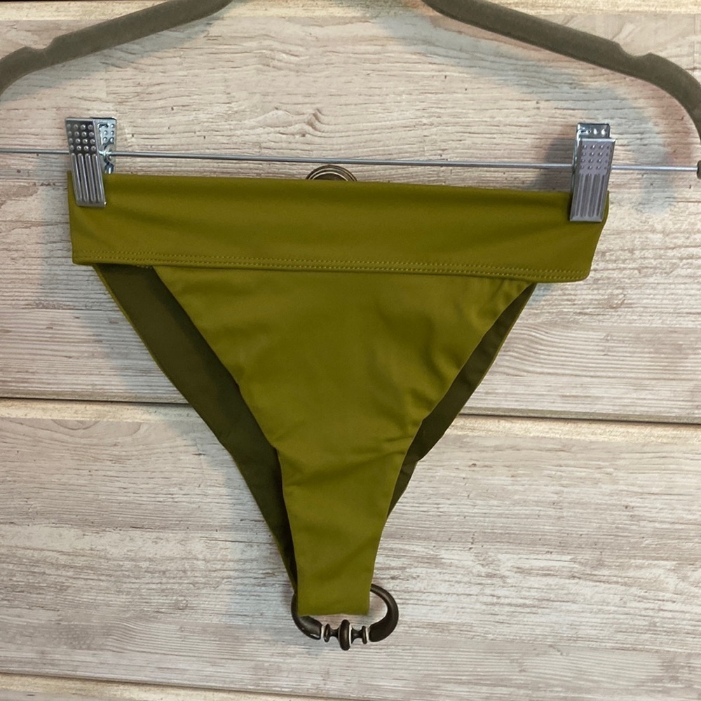 New! Tribe Kelly, The High Dive Bikini Bottoms, Color: Avocado, Size XS